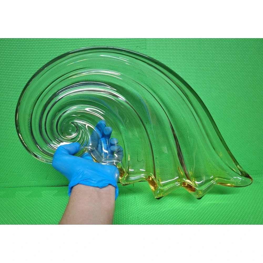 Mikasa Clam Sea Shell Plate Dish Nautilus Crystal Serveware 1980's Vintage 18''